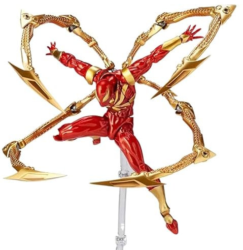 REOZIGN Spinne Figur, bewegliche Anime-Figuren Ironman Spinne schwarz rot 15 cm / 5,9 Zoll handgemachte PVC Manga Muster Geschenk (schwarz)