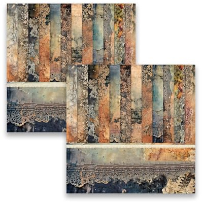MerwDeeyt 48 Sheets Vintage Scrapbook Paper 6x6 Inch Single-Sided Decoupage Papers Scrapbooking Paper Patterned Decorative Papers for DIY Card Making Wrap Decoration