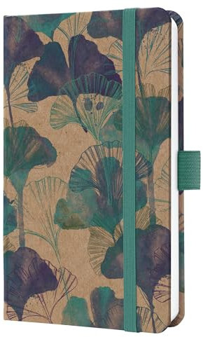 SIGEL J6808 Wochenkalender 2026 A6, blau, türkis, Hardcover aus Kraftpapier, Gummiband, Stiftschlaufe, 174 Seiten, vegan, Buchkalender, Terminplaner Taschenkalender Jolie