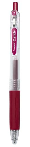 Campus Candy Stylo à bille à encre gel à séchage rapide et résistant à l'eau avec trait de 0,7 mm Bordeaux
