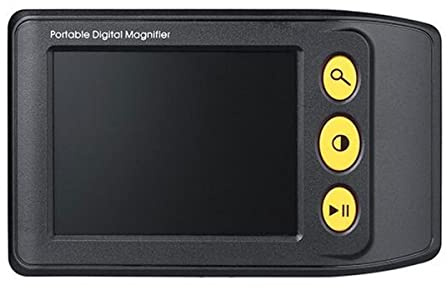 Microscope Kit Low Vision Aids Reading Magnifying Glass, LED Illuminated 2X-25X Electronic Magnifier, 3.5 Inch Digital Camera TV Output Support Microscope Lens Adapters(Black)