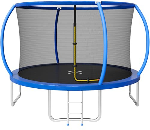 JUMMICO Trampolín para Exteriores Ø 183/228/290/360 cm Juego Completo con Red de Seguridad, Escalera, Cubierta para los Bordes y Accesorios de Montaje, certificación GS Trampolín de jardín para niños