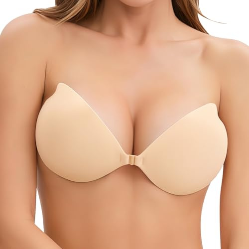 Sticky Bra for Women Strapless Backless Stick on Bra Push up Silicone