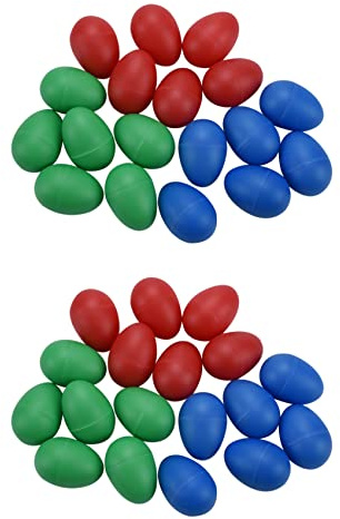 Cryofu 36 unidades de huevos de plástico para niños, maracas, huevos, percusión