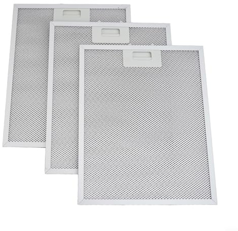 3 filtros de grasa de metal para campana extractora, 340 x 280 mm, kit de filtros antigrasa de aluminio para hotpoint para beko y ventiladores extractores zanussi