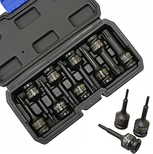 Bergen - B1480 - Jeu de 9 douilles Torx - Gamme Impact - 78 mm - Diamètre : 1,27 cm