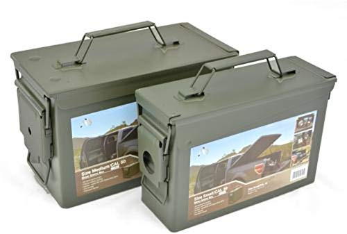 AB U.S. Ammo Box Cassetta di Munizioni di Acciaio (Oliva/2er-Set Cal. 30/Cal. 50)