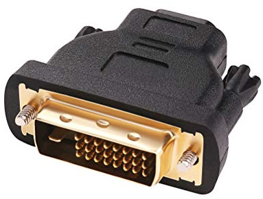 DTECH DVI to HDMI Adapter DVI Male to HDMI Female Bi-Directional DVI-D Port Converter 4K 1080P Gold Plated Connector