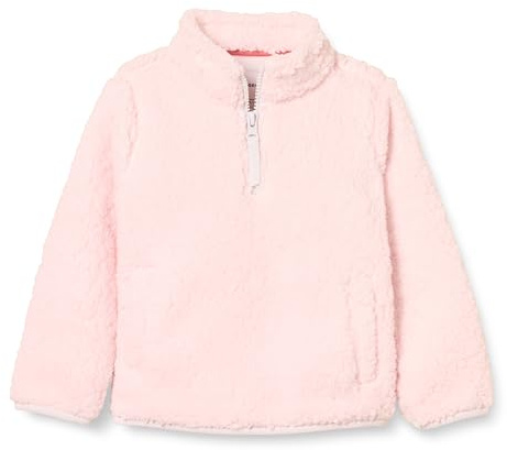 Amazon Essentials Veste Polaire Sherpa à Fermeture Éclair 1/4 Fille, Rose Clair, 5 Ans