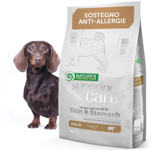 Nature's Protection Superior Care Trockenfutter für Hunde mit empfindlicher Haut und Magen - Hundefutter Trocken Getreidefrei für Kleine & Mini Rassen mit Lamm, Erwachsene Hunde, 1.5kg