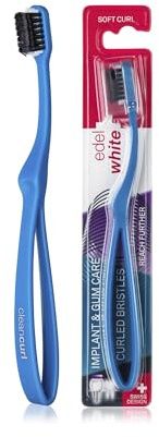 edel+white CleanCurl Curved Zahnbürste dreiseitig I 3 Mal effizienter beim Zähneputzen als einseitige Zahnbürsten I Sehr gründliche Zahnreinigung