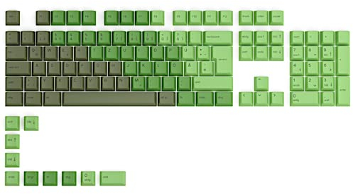 Glorious Gaming 115x GPBT-Keycaps - Cherry-Profil, äußerst widerstandsfähiger PBT-Kunststoff, optisch EIN Blickfang, überragende Akustik, Originalschrift, Deutsch Layout - Olive