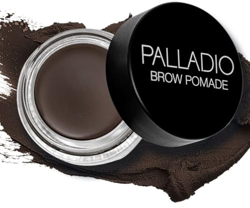 Palladio Brow Pomade Waterproof, 24 Hour Wear, Smudge Proof and Sweat Resistant Formula, Super Creamy Formula Glides on And Helps to Fill in Brows for a Dramatic, Defined, Flawless Look (Dark Brown)