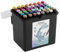 Panduro 's Color Marker Lot de 48 marqueurs à double pointe à base d'alcool dans une large palette détaillée | Livré avec un crayon Blender incolore
