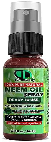 DD Organic Neem Oil A Natural Garden Bug Spray for Plants & Horses.- Insect Repellent & Bug Repellent for House, Skin Care, Hair Growht (10ML Spray)