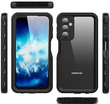 iTape Samsung Galaxy A25 5G Coque de téléphone étanche avec protecteur d'écran intégré à 360° - Résistante aux chocs - IP68 - Noir