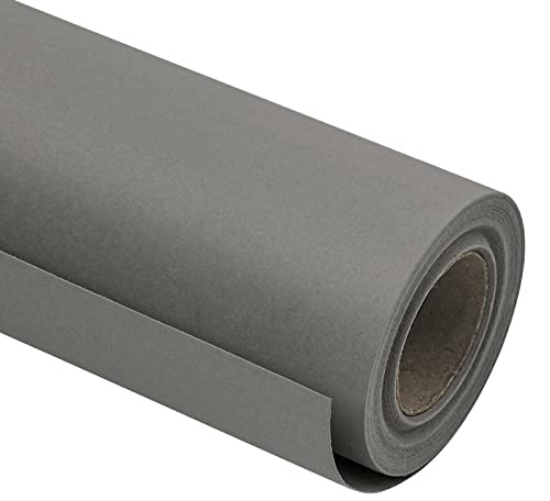 RUSPEPA Rotolo Di Carta Kraft Grigio Scuro - 44,5 Cm X 30 M - Carta Riciclabile Perfetta Per Artigianato, Arte, Confezionamento, Imballaggio, Postale, Spedizione, Paglioli E Pacchi