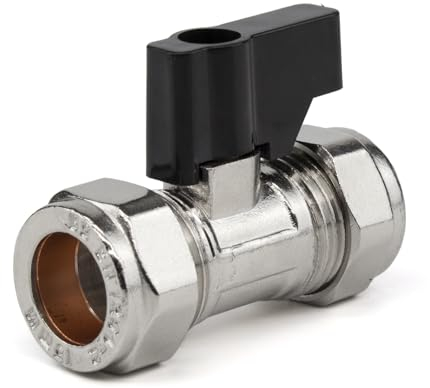 Kudos-Trading - 15mm Compression Lever Isolation Valve Heavy Duty Brass Shut Off Valve for Pipe Sealing Easy Installation & Leak-Proof Design Ideal for Plumbing Heating & Water Supply Applications
