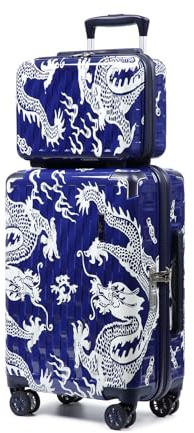 Sea choice Maleta de Cabina Maleta de Mano Juego de Maletas 2 Piezas con Bolsa para cosméticos Protector de Esquinas ABS+PC Maletas rígidas 4 Ruedas giratorias, Cerradura TSA