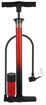 Multiusos Bomba De Pie De Alta Presión con Manómetro Y Pantalla Digital para Bicicletas Y Vehículos Eléctricos. Portátil(Black and Red Mechanical Watch)
