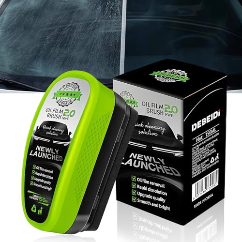 flintronic 150 ml Bilglasrengöring, Automotive Oil Film Cleaning Brush, Oljefilmborttagare, Anti-imma och Vattenavvisande Rengöringsborste, Bilfönsterrengöringsvätska, Grön