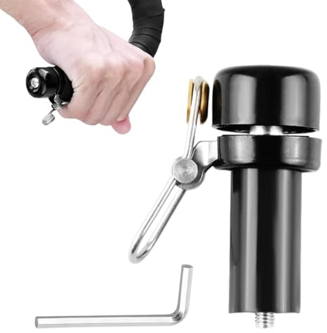 PBAHAUP Timbre de Bicicleta 2 in 1, Timbre y Tapón de Manillar Integrado, Doble Función para Mayor Seguridad, Diseño Compacto y Sonido Alto, Ideal para Ciclismo en Carretera, Ciudad o Montaña