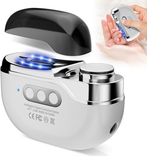 2026 New Electric Nail Clippers for Fingernails & Toenails,3-Speed Rechargeable Electric Nail Trimmer & Electric Nail File with LED,Gel Nail Lamp & Storage, Ideal for Seniors,Adults & Kids,Thick Nails