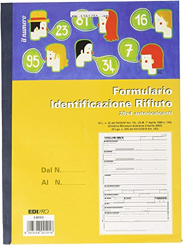 Edipro E0210C modulo e libro contabile - confezione da 10 Moduli identifcazione rifiuti