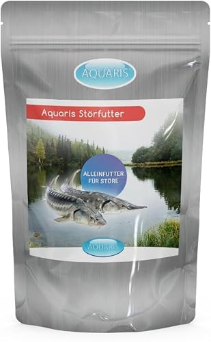 AQUARIS störfoder för dammfiskar – lättsmält, grumlar inte vattnet, näringsrikt granulat för stora fiskar – 3808 g / 5,6 L / 6 mm. Sjunkande störfoder 6 mm