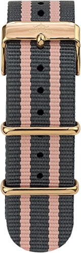 Sailor Damen Nylon Armband Dock grau-rosa BSL101-2004-20, Breite Armband:20mm (normal), Farbe Edelstahl:Rosègold