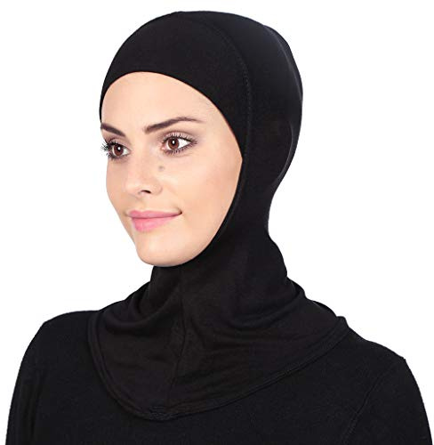 GERINLY Black Swim Hijab Undercap Niqab Modal Instant Ninja Hijab for Sport