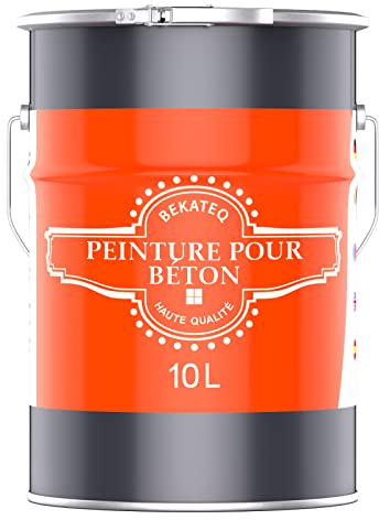 BEKATEQ BE-700 Peinture pour Béton Gris 10L I Revêtement Sol pour l'Extérieur et l'Intérieur I Scellant Béton Résistant à l'Abrasion pour l'Atelier, le Sous-sol, le Garage