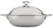 Circulon Clad Wok/Stir Fry aus Edelstahl mit Glasdeckel und Hybrid SteelShield und Antihaft-Technologie, 35,6 cm – Silber