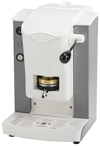 FABER COFFEE MACHINES | Modello Slot Plast | Macchina caffe a cialde ese 44mm | Pressacialda in ottone regolabile (GRIGIO | BIANCO)