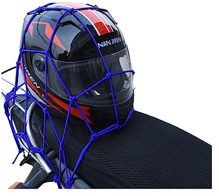 JNNJ Red De Equipaje con 6 Ganchos Elástico, Red De Equipaje Elástica Moto, Motocicleta Elasticos Transporte Red Elástica De Carga, para Bicicletas Motos Todoterrenos 30 CM X 30 CM(Azul)