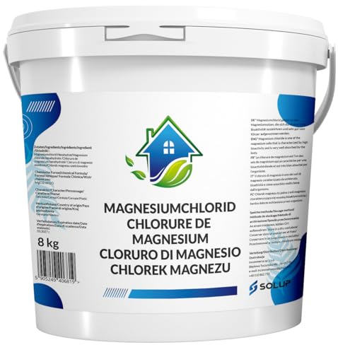 SOLUP Cloruro di Magnesio Flakes I Magnesium Cloruro Puro in Fiocchi I Sale da Bagno Esaidratato I Magnesio in Polvere Naturale per Bagno e Benessere (8 kg (1er Pack))