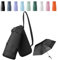 Sykerout Regenschirm, Mini Regenschirm, Taschenschirme, Kompakter Regenschirm Mini Faltbarer Reise Regenschirm, Uv-Regenschirm Mit Kartenhalter Mit Seil (Schwarz)