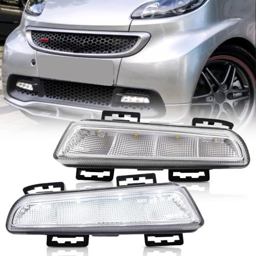 ELNas Auto-Nebelscheinwerfer-Baugruppe für Smart Fortwo 451 2013 2014 2015 A4519060351/A4519060451, LED Lampen, Tagfahrlicht installiert vorderen Stoßstange, für die Fahrbeleuchtung