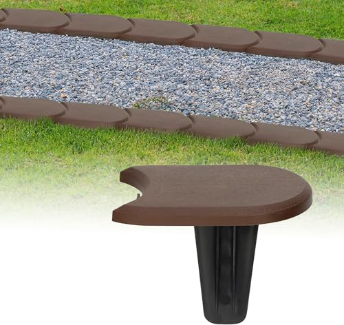 GARDENIX 3.8 m Lawn Edging Plastic 32 Modules - Flower Bed Border Garden, Flower Bed Edging Brown, Flower Bed Border, Flexible Flower Bed Border, Garden Palisade, Flower Bed Edges for Robotic