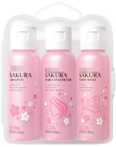 Sakura Bath Sets For Women Gifts - Bath & Hair Care Set - Gifts For Women With Shampoo and Conditioner Sets and Body Wash- Travel Size Shampoo and Conditioner- Sulphate Free for Teenage Girls
