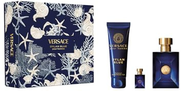 Dylan Blue by Versace for Men - 3 Pc Gift Set 3.4oz EDT Spray, 0.17oz EDT Splash (Mini), 5oz Bath and Shower Gel