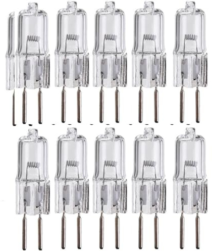 JZLBBC 10PCS 24V G6.35 50W Lámpara halógena Lente de vidrio transparente GY6.35 24V 75W Bombillas halógenas Cápsula regulable de 2 pines Blanco cálido 150W
