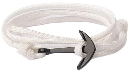 Ankare armband vit polyestersladd
