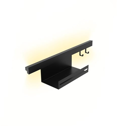 kalb | Lamina relingsystem set för väggmontering med USB-C, färgväxling CCT LED-belysning, modulär organisation för kök och badrum upplyst köksställ (utan USB-C, 600 mm)
