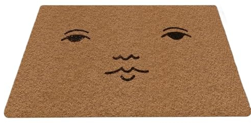 YGLEEULI kokosdörrmatta rolig välkomstdörrmatta – polyester, maskintvättbar, perfekt för våren utomhus entréer, uteplatser, verandor och bondgårdsdekoration (60 x 90 cm)