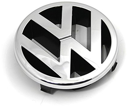 VW - Stemma VW originale anteriore, griglia radiatore, logo VW, Cromato Nero per Golf 4 Lupo T4 e Passat B5