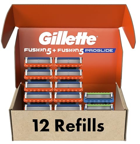 Gillette Fusion5 and ProGlide Men's Razor Blade Refills, 5-Blade Cartridges, Variety Pack, 12 Count