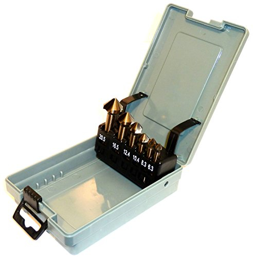 Kegelsenker-Set 6,3-20,5 mm 6-tlg. - HSS-E Co5 - für Edelstahl, VA, NE-Metalle - Senkbohrer/Entgrater 90° nach DIN 335 - Premiumqualität - PeTools