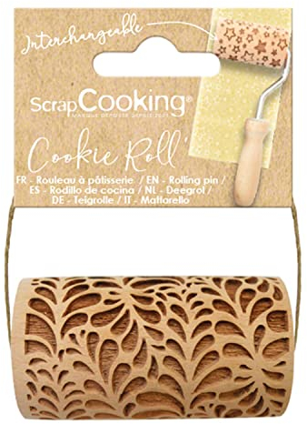 SCRAP COOKING - Mini rouleau bois Ondines - Décos Empreintes Gravées en Relief - Moule Décoration Biscuits, Sablés, Cookies - 5308