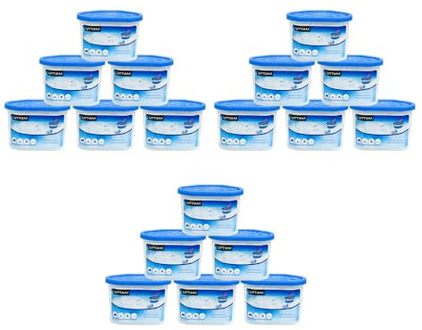 UTTAM 500ml Dehumidifiers - Moisture Absorber and Condensation Remover for Home, Kitchen, Wardrobe, Bedroom, Caravan, Office, Bathroom, Basement - Combats Damp, Mold, and Moisture (Pack of 18)